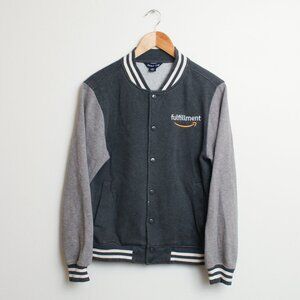 Amazon Fulfillment Varsity Jacket Mens XS Gray